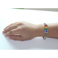 En regalos a granel arco iris gay orgullo pulseras de acero inoxidable para mujer